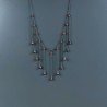 Collana Girocollo Con Catena Brunito Argento 925 Zircone Granato Rosso A 11 Gocce Sfaccettato A Mano 1Pz