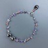 Bracciale Nodo Orafo Rodiato Con Ametista E Granato Rosso Forme Miste Sfaccettato A Mano 1pz