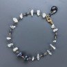 Bracciale Nodo Orafo Rodiato Con Acquamarina E Iolite Forme Miste Sfaccettato A Mano 1pz