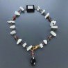 Bracciale Nodo Orafo Brunito Con Pietra Di Luna E Granato Rosso Forme Miste Sfaccettato A Mano 1pz