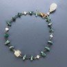 Bracciale Nodo Orafo Brunito Con Avventurina Verde E Quarzo Rutillato Oro Forme Miste Sfaccettato A Mano 1pz