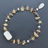 Bracciale Nodo Orafo Rosato Con Quarzo Citrino E Pietra Di Luna Forme Miste Sfaccettato A Mano 1pz
