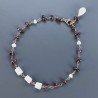 Bracciale Nodo Orafo Rosato Con Granato Rosso E Pietra Di Luna Forme Miste Sfaccettato A Mano 1pz