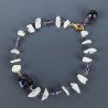 Bracciale Nodo Orafo Brunito Con Pietra Di Luna E Ametista Africana Forme Miste Sfaccettato A Mano 1pz