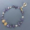 Bracciale Nodo Orafo Brunito Con Ametista E Quarzo Citrino Forme Miste Sfaccettato A Mano 1pz