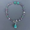Bracciale Nodo Orafo Rodiato Con Ametista E Onice Verde Forme Miste Sfaccettato A Mano 1pz
