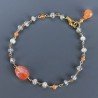 Bracciale Nodo Orafo Dorato Con Labradorite E Corniola Forme Miste Sfaccettato A Mano 1pz