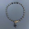 Bracciale Nodo Orafo Dorato Con Spinello Nero E Spinello Nero Forme Miste Sfaccettato A Mano 1pz