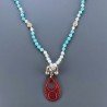 Collana Girocollo Con Pietre Dure Giada,Agata Bianca Trasparente E Distanziatore Argentato Annodate A Mano 1pz