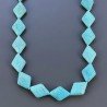Collana Girocollo Con Pietre Dure Pasta Di Turchese Annodate A Mano E Chiusura In Ottone 1pz