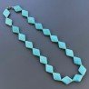 Collana Girocollo Con Pietre Dure Pasta Di Turchese Annodate A Mano E Chiusura In Ottone 1pz