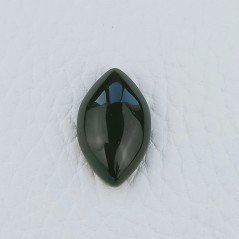 Cabochon di Agata Nera Sultania Navetta, 21x13x6 mm, 11,85 ct, Fatto a Mano