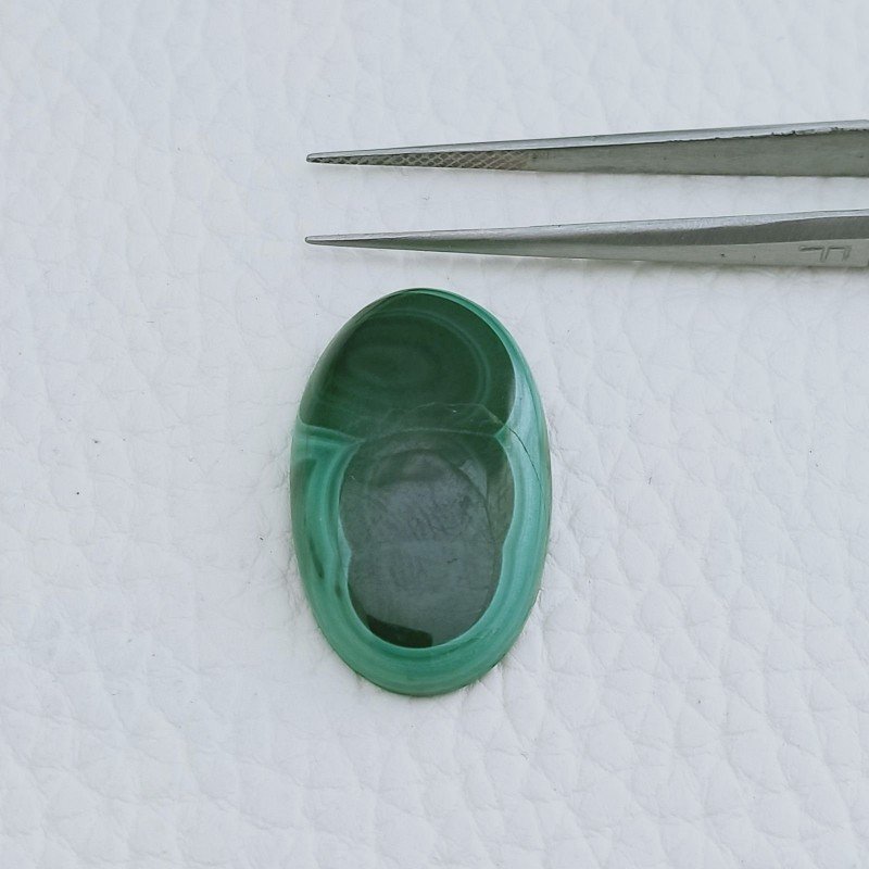 Malachite Naturale Forma Ovale Cabochon Fatto A Mano 28X17X5mm 30,80 Carati 1pz
