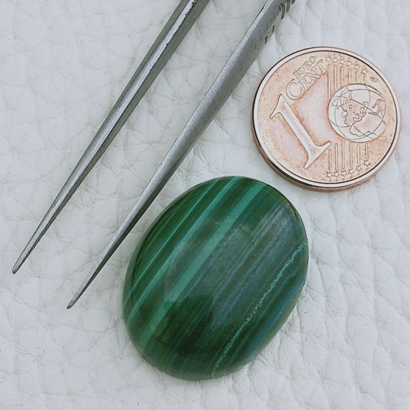 Malachite Naturale Forma Ovale Cabochon Fatto A Mano 22X17X7mm 32,85 Carati 1pz