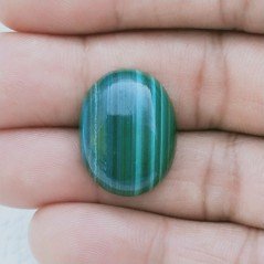 Malachite Naturale Forma Ovale Cabochon Fatto A Mano 22X17X7mm 32,85 Carati 1pz