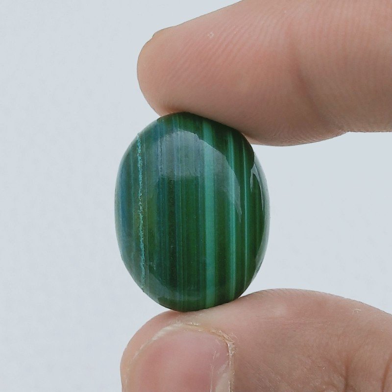 Malachite Naturale Forma Ovale Cabochon Fatto A Mano 22X17X7mm 32,85 Carati 1pz