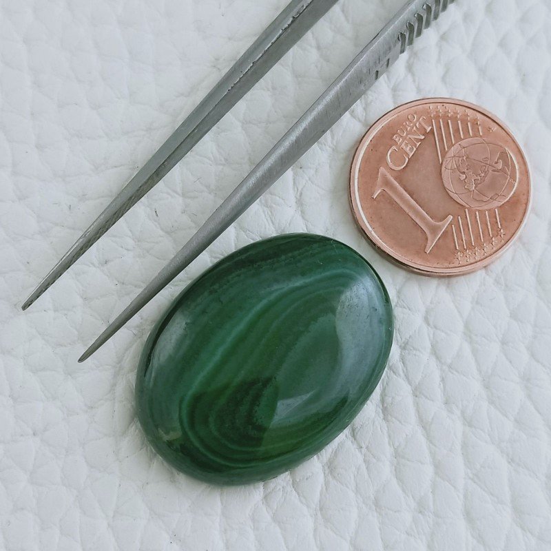 Malachite Naturale Forma Ovale Cabochon Fatto A Mano 24X18X5mm 27,75 Carati 1pz