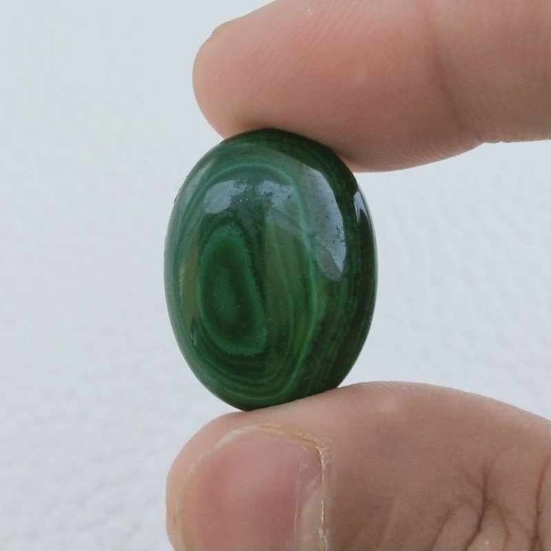 Malachite Naturale Forma Ovale Cabochon Fatto A Mano 24X18X5mm 27,75 Carati 1pz