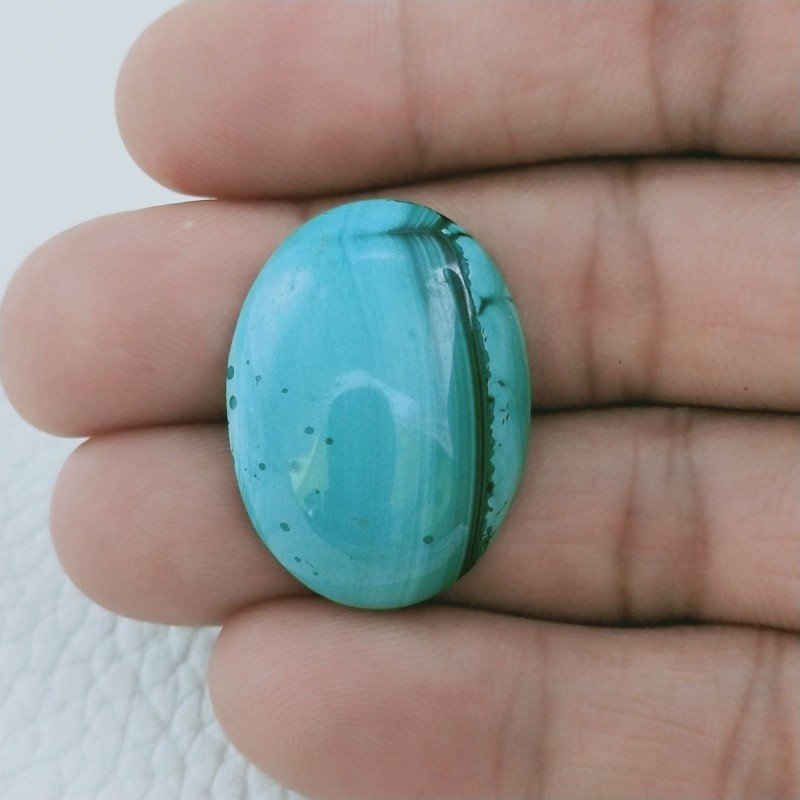 Malachite Naturale Forma Ovale Cabochon Fatto A Mano 29X21X7mm 42,00 Carati 1pz