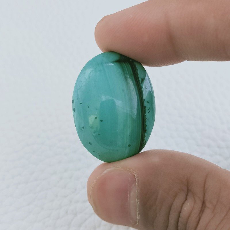 Malachite Naturale Forma Ovale Cabochon Fatto A Mano 29X21X7mm 42,00 Carati 1pz