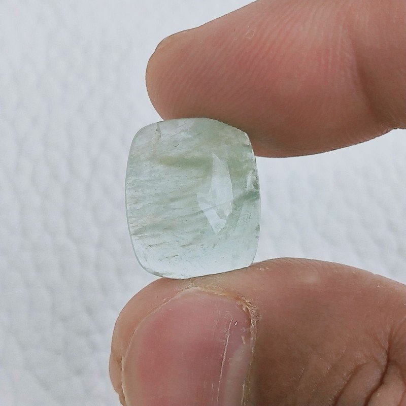 Acquamarina Forma Cuscino Cabochon Fatto A Mano 15X13X5mm 9,70 Carati 1pz