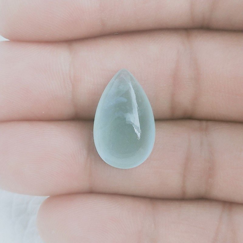 Acquamarina Forma Goccie Cabochon Fatto A Mano 20X12X8mm 13,35 Carati 1pz