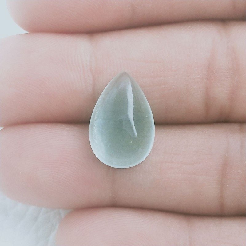 Cabochon di Acquamarina Goccia, 17x12x6 mm, 9,40 ct, Fatto a Mano