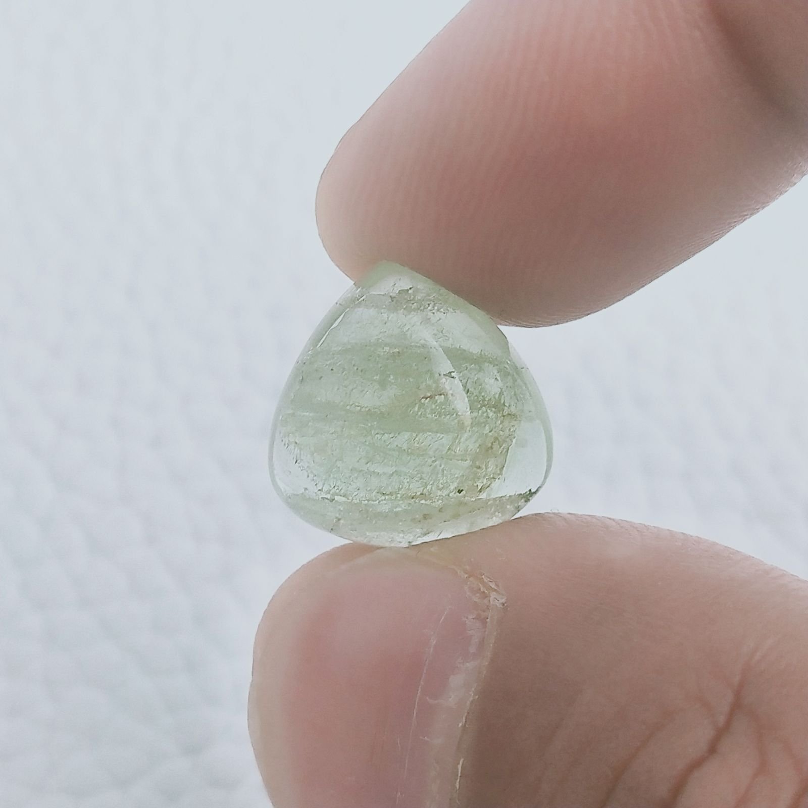 Acquamarina Forma Cuore Ovale Cabochon Fatto A Mano 14X14X6mm 9,45 Carati 1pz