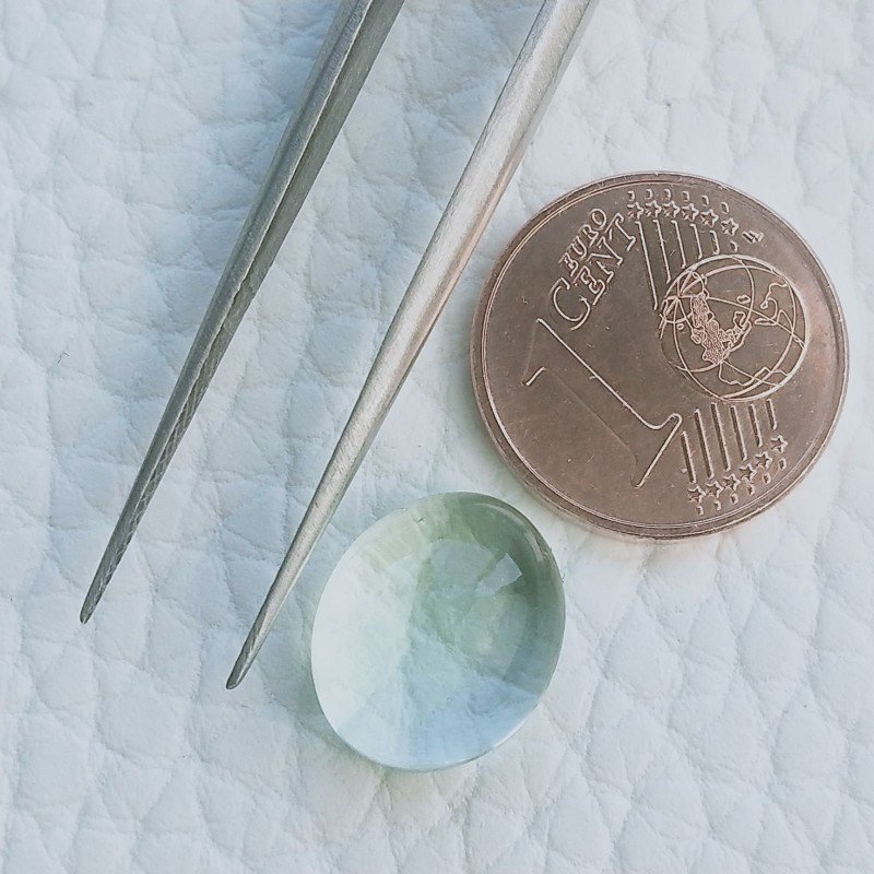 Fluorite Verde Forma Ovale Cabochon Fatto A Mano 12X10X4-6mm 6,65 Carati 1pz