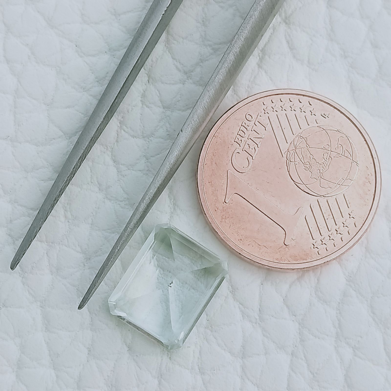 Acquamarina Taglio Smeraldo Ottagono Sfaccettato A Mano Gemma Sciolta 9X7X4mm 2,45 Carati 1pz