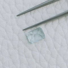 Gemma Sciolta di Acquamarina, Taglio Smeraldo Ottagono Sfaccettato a Mano, 6x5x3 mm, 0,75 ct