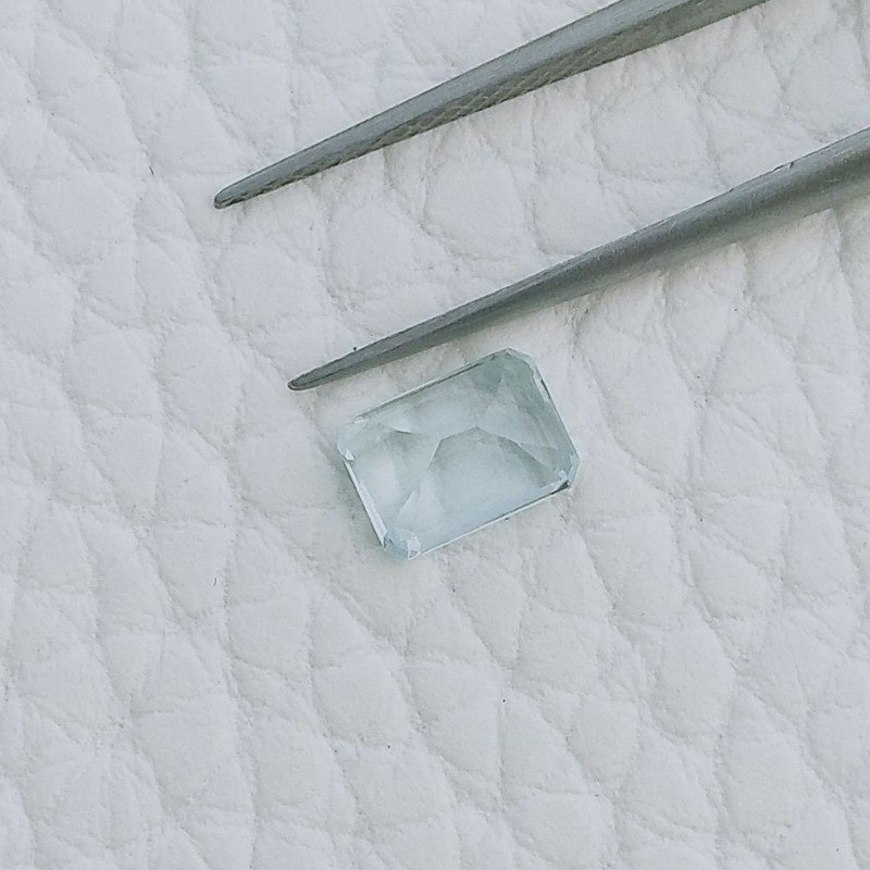 Acquamarina Taglio Smeraldo Ottagono Sfaccettato A Mano Gemma Sciolta 6X5X3mm 0,75 Carati 1pz