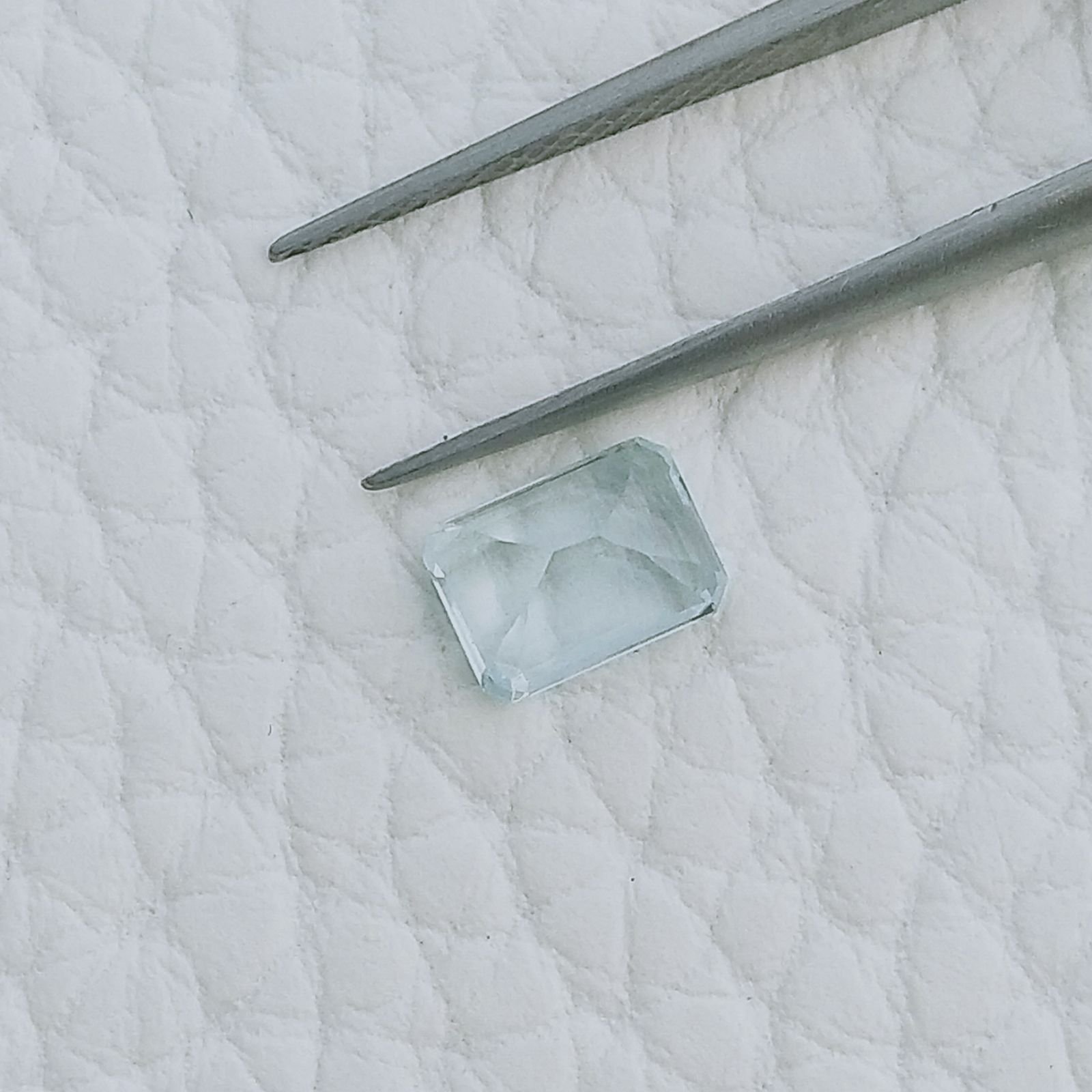 Acquamarina Taglio Smeraldo Ottagono Sfaccettato A Mano Gemma Sciolta 6X5X3mm 0,75 Carati 1pz