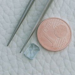 Gemma Sciolta di Acquamarina, Taglio Smeraldo Ottagono Sfaccettato a Mano, 6x5x3 mm, 0,75 ct