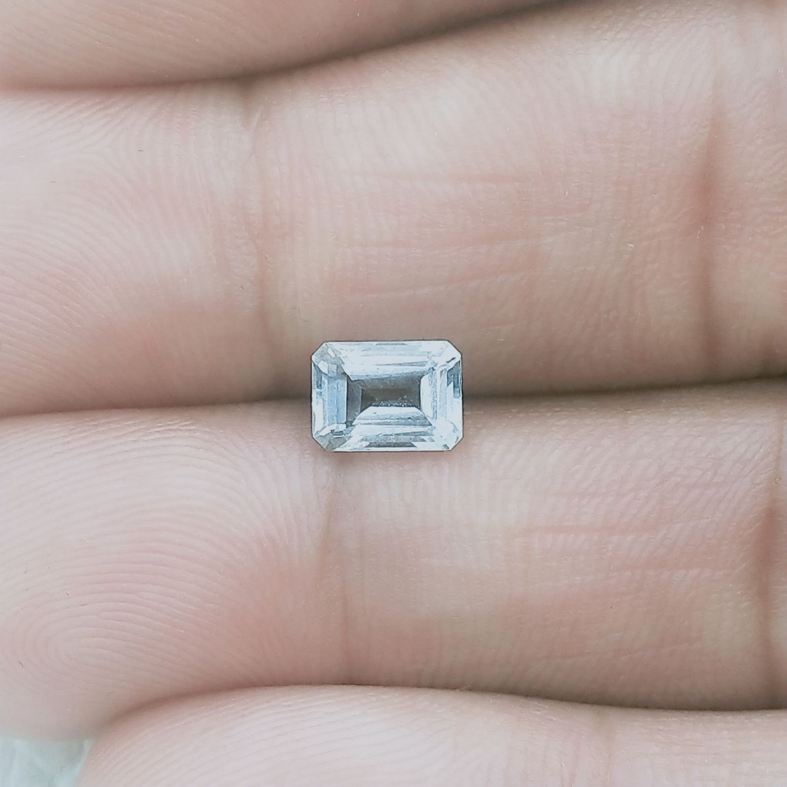 Acquamarina Taglio Smeraldo Ottagono Sfaccettato A Mano Gemma Sciolta 6X5X3mm 0,75 Carati 1pz