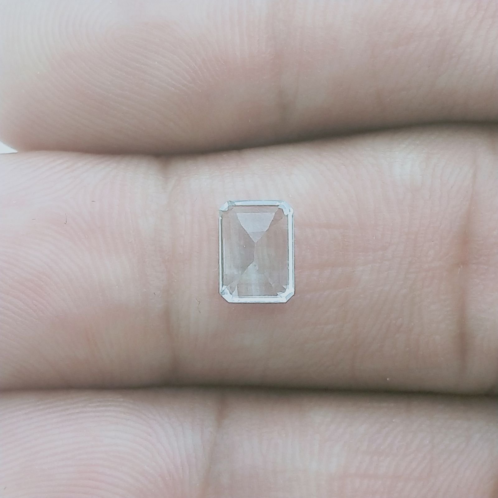 Acquamarina Taglio Smeraldo Ottagono Sfaccettato A Mano Gemma Sciolta 6X5X3mm 0,75 Carati 1pz