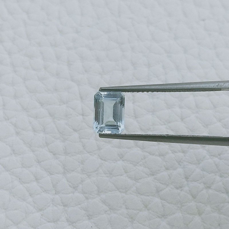 Acquamarina Taglio Smeraldo Ottagono Sfaccettato A Mano Gemma Sciolta 6X5X3mm 0,75 Carati 1pz
