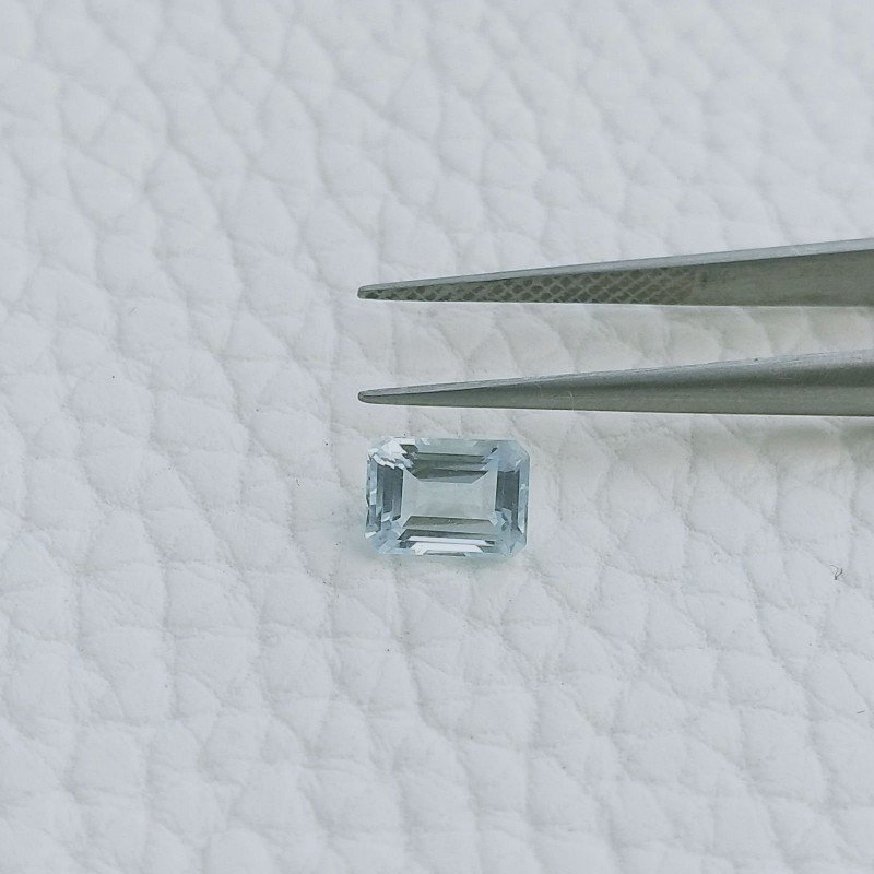 Acquamarina Taglio Smeraldo Ottagono Sfaccettato A Mano Gemma Sciolta 6X5X3mm 0,75 Carati 1pz