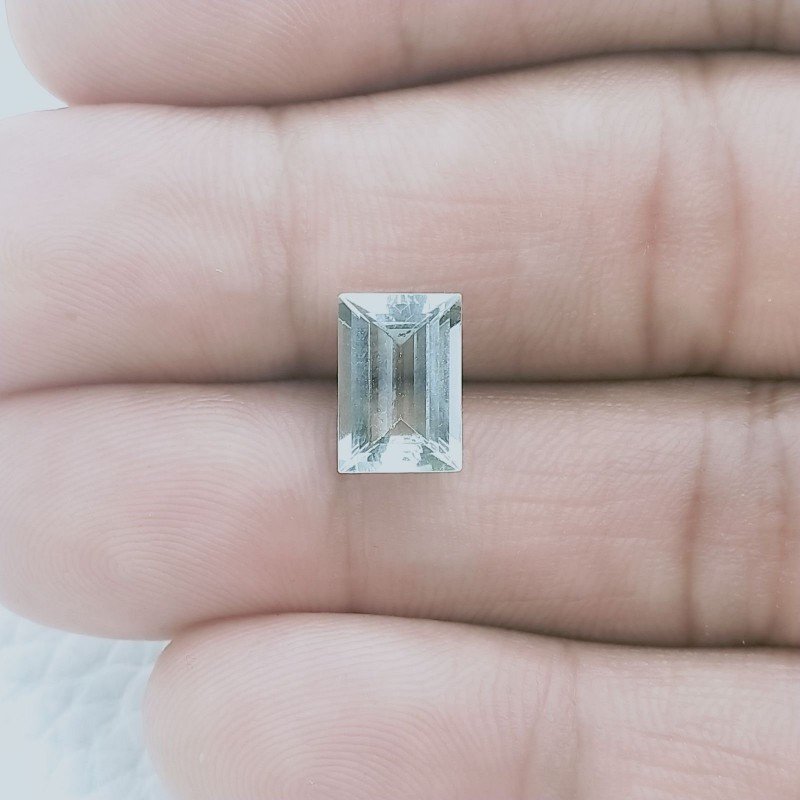 Acquamarina Forma Rettangolo Sfaccettato A Mano Gemma Sciolta 10X6X4mm 2,15 Carati 1pz
