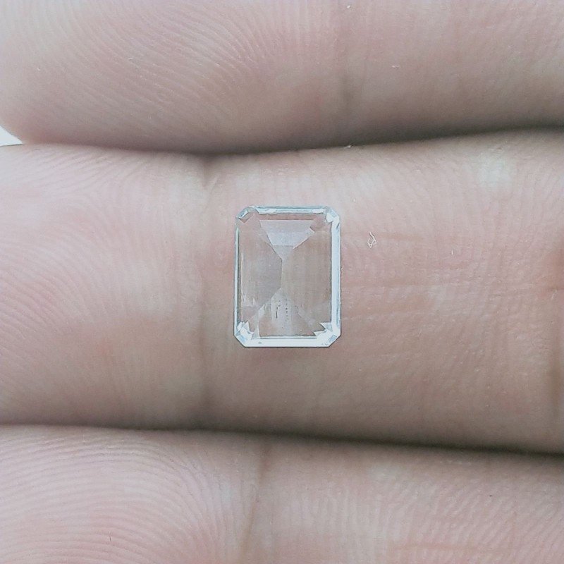 Acquamarina Forma Ottogonale Sfaccettato A Mano Gemma Sciolta 7,50X5,50X4mm 1,60 Carati 1pz