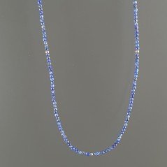 Collana Girocollo Con Lapis Lazuli Tondo Sfaccettato Diamond Cut 2mm E Chiusura In Argento 925-Oro Rosa