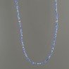 Collana Girocollo Con Lapis Lazuli Tondo Sfaccettato Diamond Cut 2mm E Chiusura In Argento 925-Oro Rosa