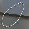 Collana Girocollo Con Acquamarina Morganite Multi Tondo Sfaccettato Diamond Cut 2mm E Chiusura In Argento 925-Oro Rosa