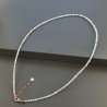 Collana Girocollo Con Acquamarina Morganite Multi Tondo Sfaccettato Diamond Cut 2mm E Chiusura In Argento 925-Oro Rosa