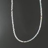 Collana Girocollo Con Acquamarina Morganite Multi Tondo Sfaccettato Diamond Cut 2mm E Chiusura In Argento 925-Oro Rosa