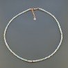 Collana Girocollo Con Acquamarina Morganite Multi Tondo Sfaccettato Diamond Cut 2mm E Chiusura In Argento 925-Oro Rosa