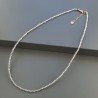 Collana Girocollo Con Labradorite Madagascar Tondo Sfaccettato Diamond Cut 2mm E Chiusura In Argento 925-Oro Rosa