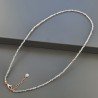 Collana Girocollo Con Labradorite Madagascar Tondo Sfaccettato Diamond Cut 2mm E Chiusura In Argento 925-Oro Rosa