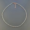 Collana Girocollo Con Labradorite Madagascar Tondo Sfaccettato Diamond Cut 2mm E Chiusura In Argento 925-Oro Rosa