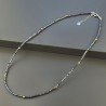 Collana Girocollo Con Ematite Naturale Forma Esagonale Sfaccettato E Chiusura In Argento 925-Rodiato